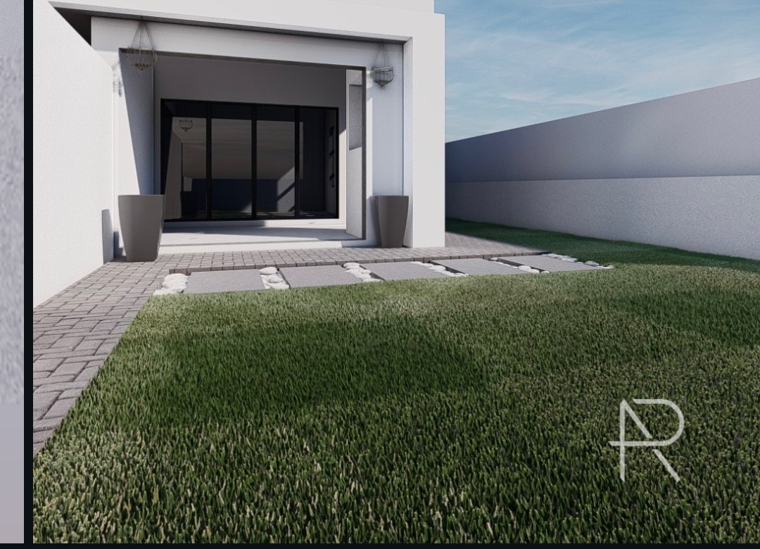 Traditional design concept — pergola and garden pathway